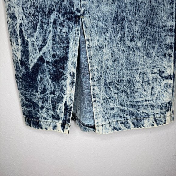 Vintage 80s Landing Gear High Rise Acid Wash Pencil Skirt| Size S/M - Picture 6 of 12
